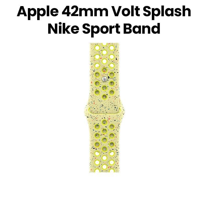 Apple Nike Sport Band S/M 42mm, Pin-And-Tuck Closure, Durable And Lightweight Design - Volt Splash - MGA94ZM/A