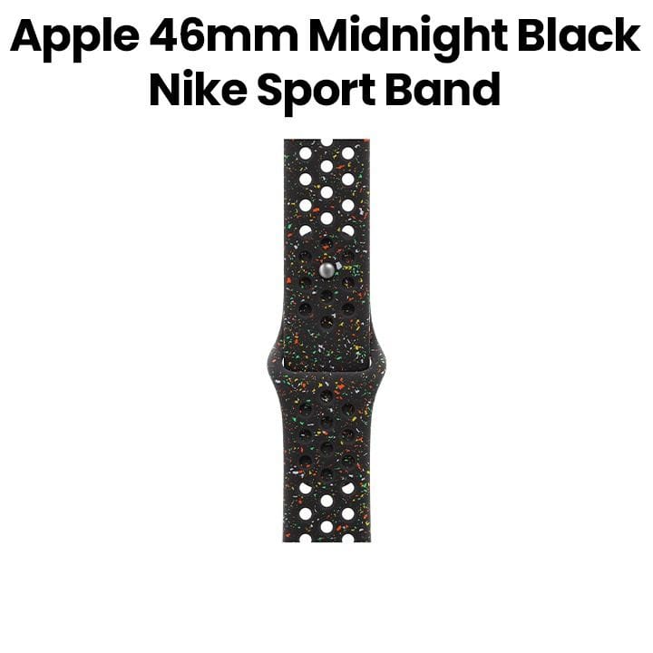Apple Nike Sport Band S/M 46mm, Pin-And-Tuck Closure, Durable And Lightweight Design - Midnight Black - MGC24ZM/A