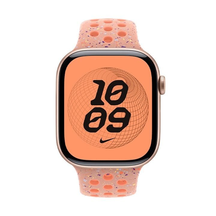 Apple Nike Sport Band M/L 46mm, Pin-And-Tuck Closure, Durable And Lightweight Design - Alpenglow Pink - MGC74ZM/A
