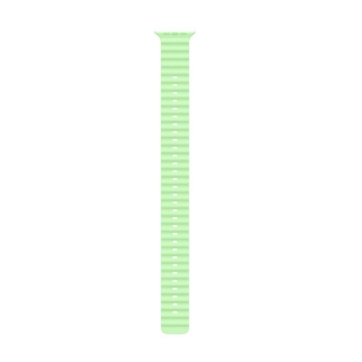 Apple Ocean Band Extension 49mm, Smooth Finish Design, Comfortable Fit - Black Titanium Finish With Neon Green Ocean Band - MGCM4ZM/A