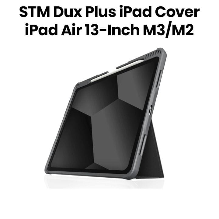 STM Dux Plus iPad Cover for iPad Air 13" M3/M2 (2025/2024) – Black | STM-222-445LY-01