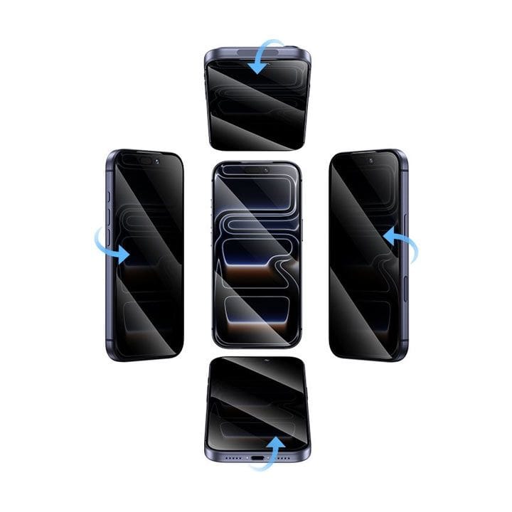 HOCO 3D Full Screen 360° Anti-Spy Tempered Glass for iPhone 17 Pro – Black | DG37