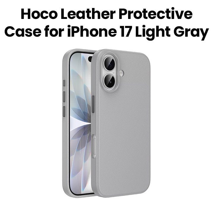HOCO Leather Protective Case for iPhone 17 – Light Gray | DG29