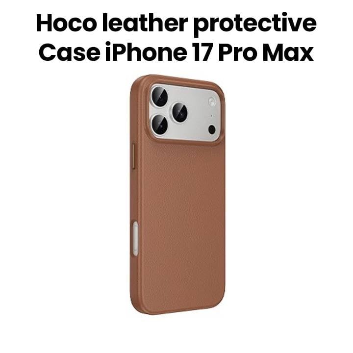 HOCO Leather Protective Case for iPhone 17 Pro Max – Brown | DG29
