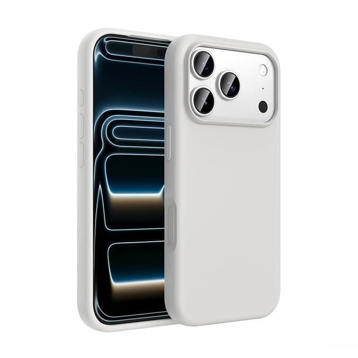 هوكو غطاء سيليكون واقٍ لهاتف آيفون 17 برو — رمادي فاتح | DG30