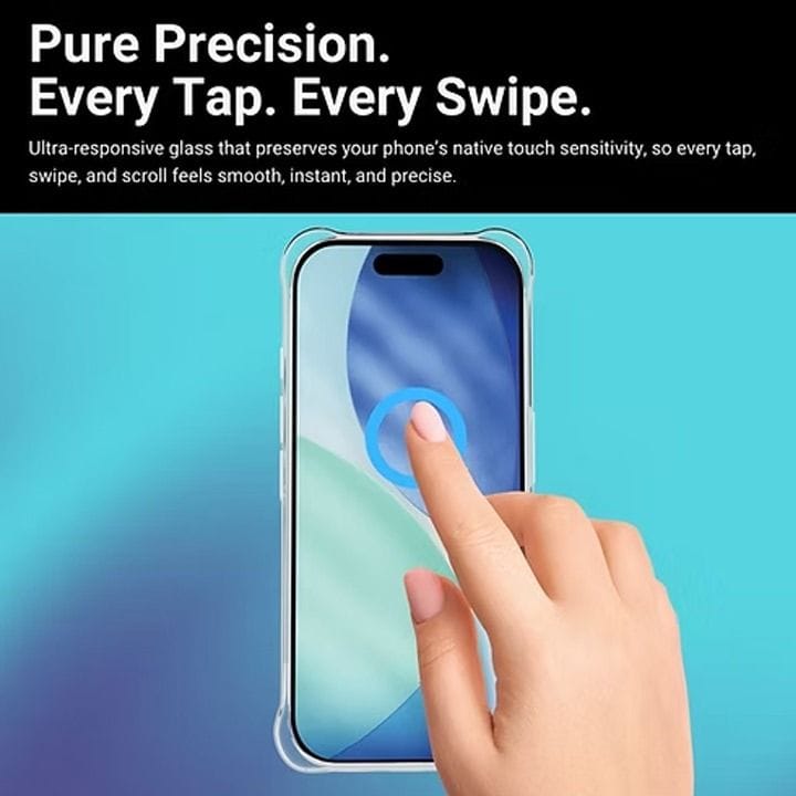 هايفن زجاج مقوى Defendr متوافق مع الكفر مزود بأداة تركيب – لآيفون 17 إير | HTG-C17AR5791