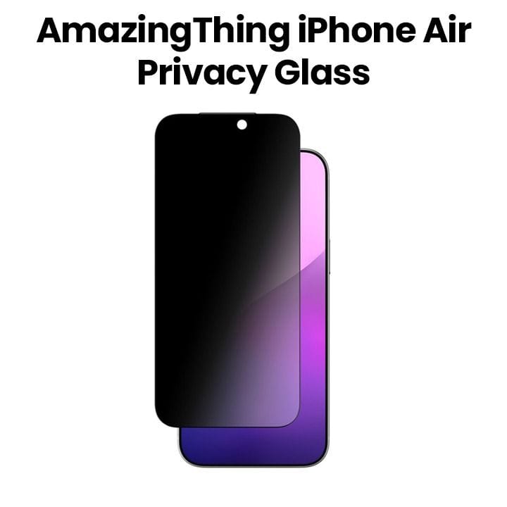 AmazingThing iPhone Air 6.6-Inch 3D Fully Covered Fusion Dust Filter Titan Privacy Glass – Clear | IP176.6PRCFGLA