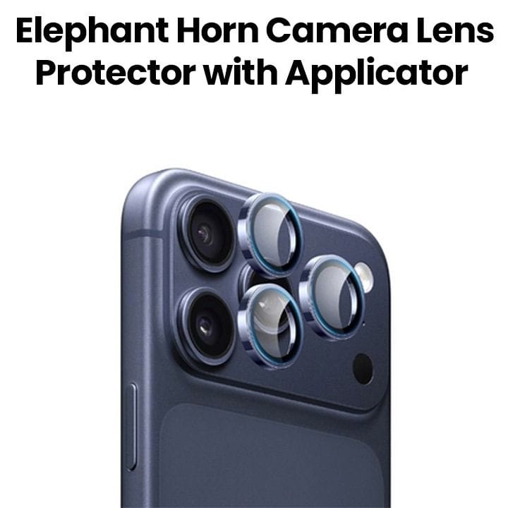 Elephant Horn Camera Lens Protector with Applicator iPhone 17 Pro/Pro Max Blue | EH-CLRTTSG17-BL