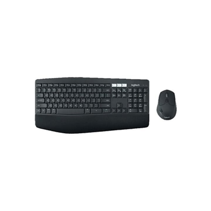 لوجيتك طقم لوحة مفاتيح وفأرة لاسلكي متعدد الأجهزة بتردد 2.4 جيجاهرتز منحني لغتين إنجليزي/عربي لون أسود 920-010568