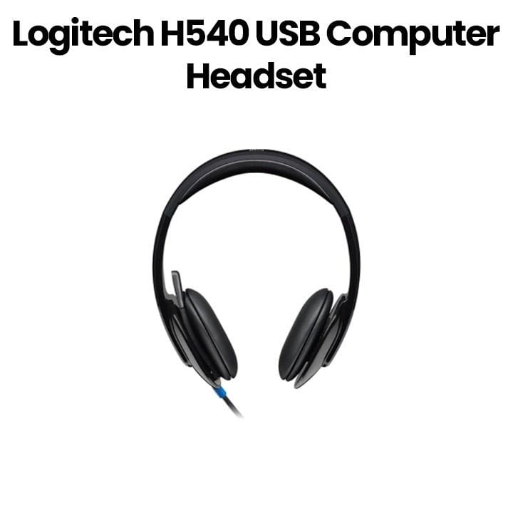 Logitech H540 USB Computer Wired Headset Black