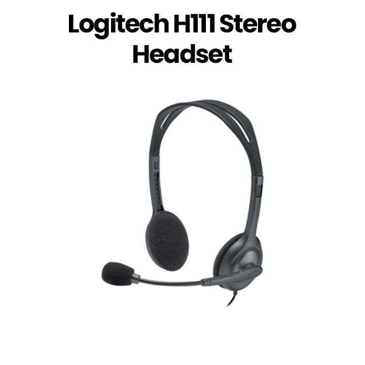 Logitech H111 Stereo Wired Headset with Microphone Black
