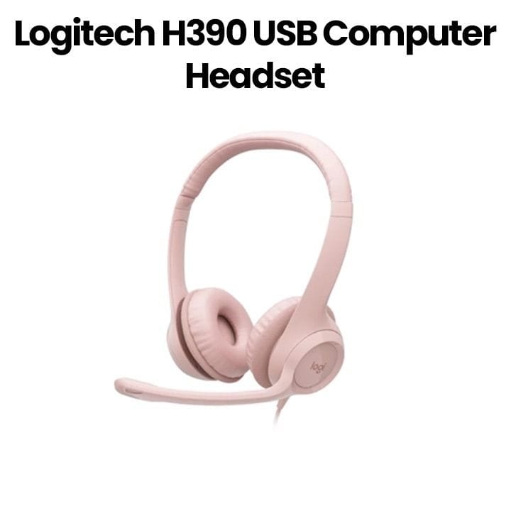 Logitech H390 USB Computer Wired Headset Pink