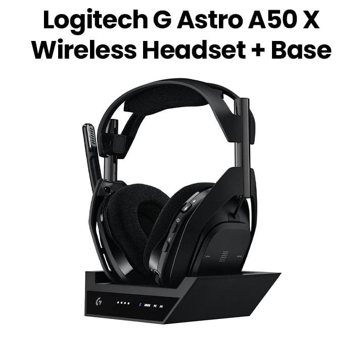 لوجيتك جي أسترو A50 X سماعة رأس لاسلكية لايت سبيد مع قاعدة شحن لون أسود 939-002128