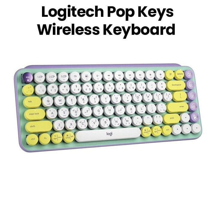Logitech POP Keys Wireless Keyboard with Customizable Emoji Keys Arabic/English Mint | 920-010817