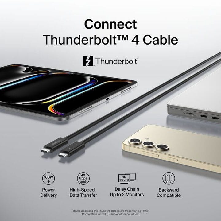 Belkin Connect Thunderbolt 4 Cable 1m (Passive) | Black | INZ003BT1MBK