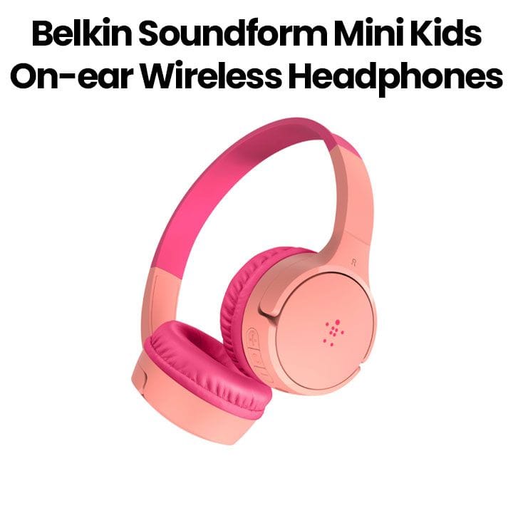 Belkin Soundform Mini Kids On-Ear Wireless Headphones | Pink | AUD002BTPK