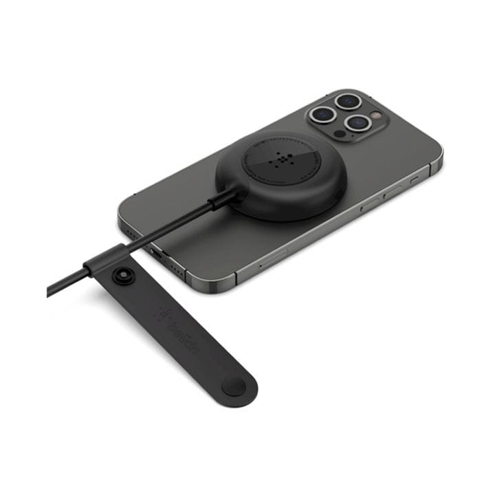 شاحن لاسلكي مغناطيسي محمول بيلكن 7.5 واط مع شاحن حائط | أسود | WIA005MYBK