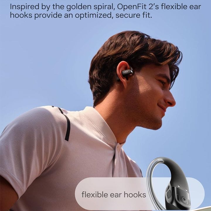 Shokz OpenFit 2 Premium Bone-Conduction Headphones – Black | T920-ST-BK