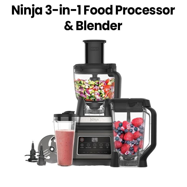 Ninja 3-in-1 Food Processor with Auto-iQ Technology – Black & Silver | BN800