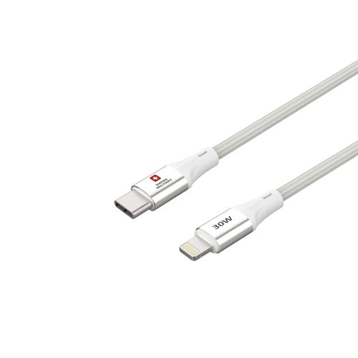 Swiss Military 30W USB-C to Lightning Braided Cable 1 Meter – White |SM-CB-CL30W-1M