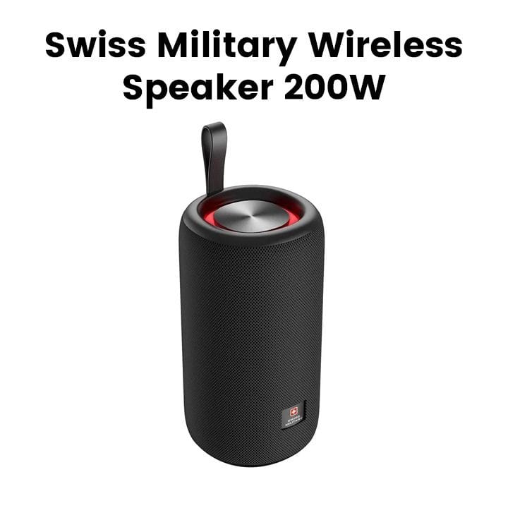  Swiss Military High Output Bluetooth Speaker – Black |SM-SPK-200W-18H