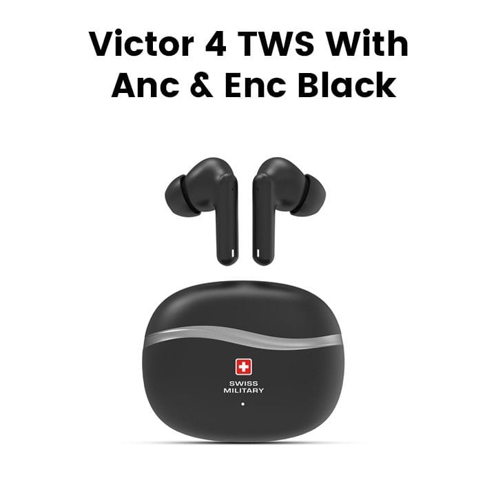 Swiss Military Victor 8 True Wireless Earbuds – Black |SM-VICTOR8-ANC-WL