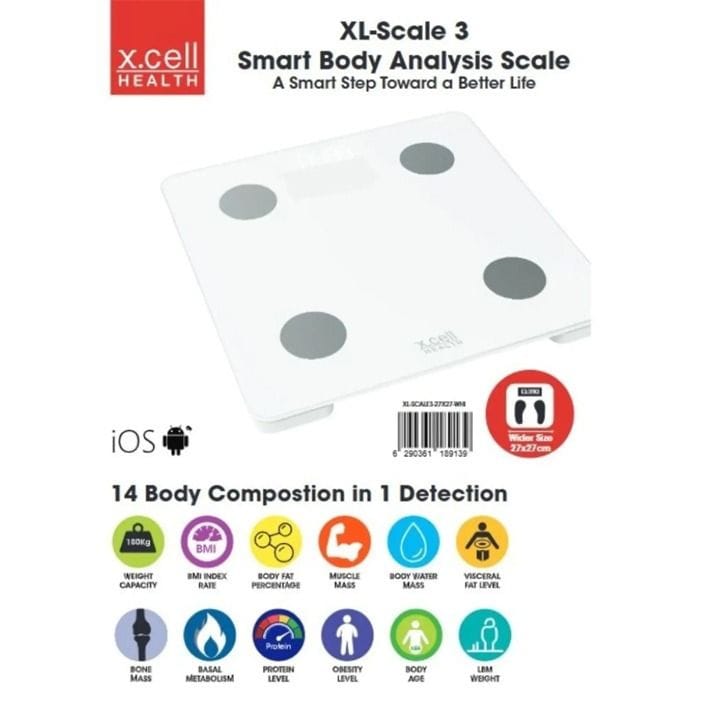 ميزان حمام إكس سيل مقاس 27×27 سم – أبيض | Model XL-SCALE3-27X27