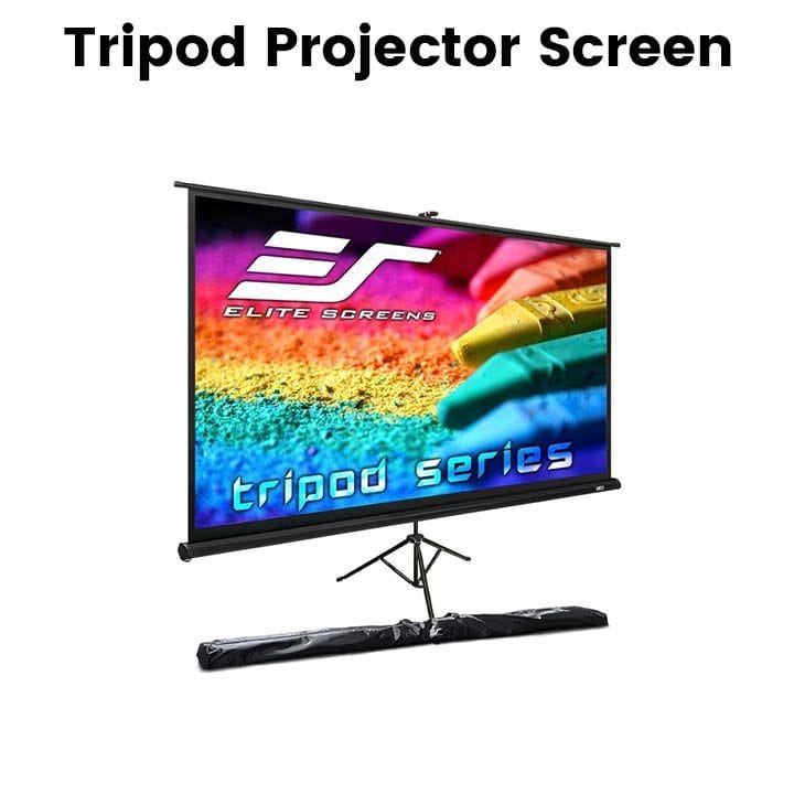 100-Inch Tripod Projector Screen, White 