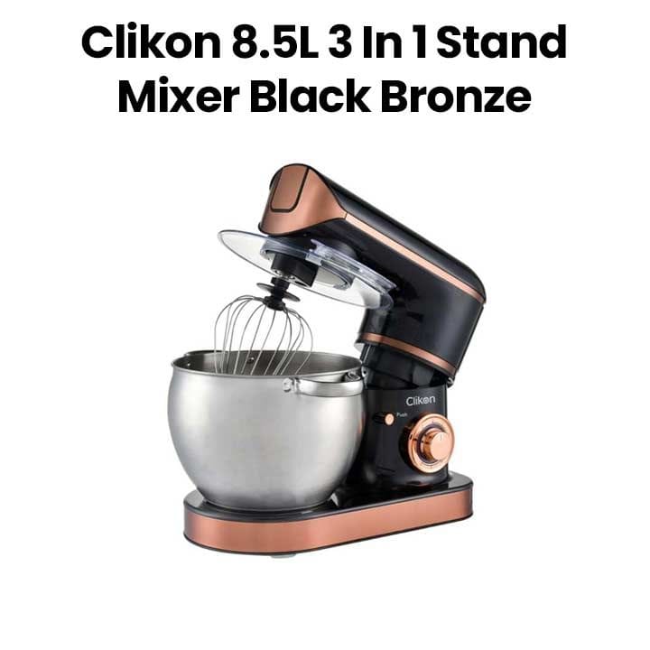 Clikon 1500W 3-in-1 Multi-Functional Stand Mixer – Black with Bronze |CK1201