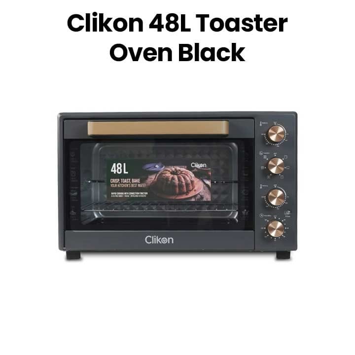 Clikon 48L Toaster Oven with Rotisserie & Convection – Black |CK4361