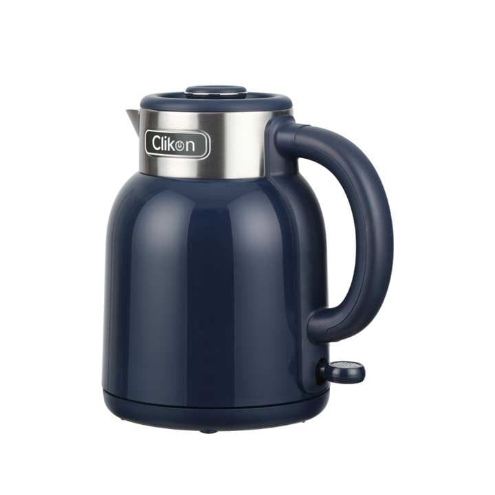 Clikon 1.5L Double Wall Electric Kettle with Seamless Interior 1600W – Navy Blue |CK5149