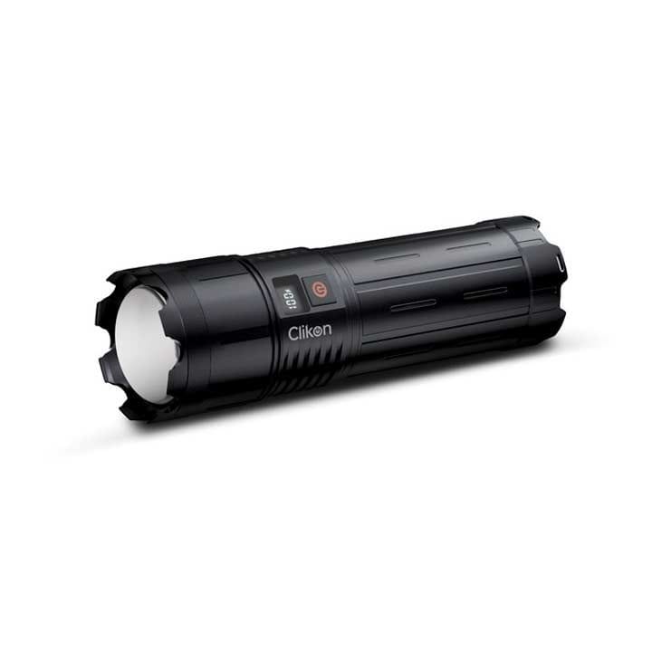 Clikon High Power Zoom In/Out Flashlight 8600mAh – Black | CK8032