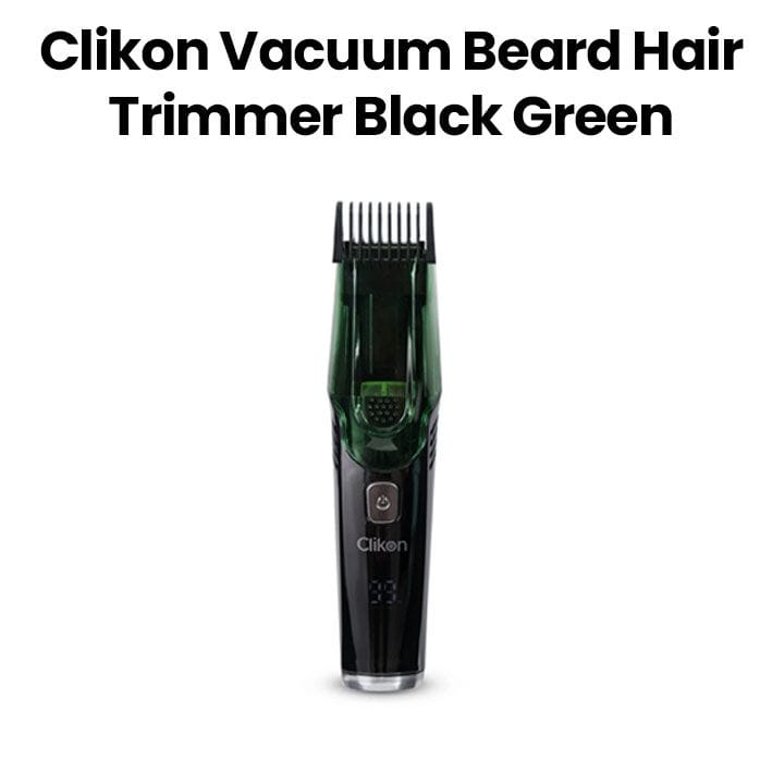 Clikon Vacuum Beard Hair Trimmer – Black/Green | CK3363