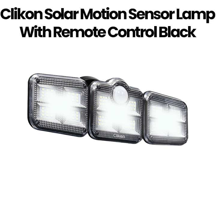 Clikon Solar Motion Sensor Lamp with Remote Control – Black | CK8322