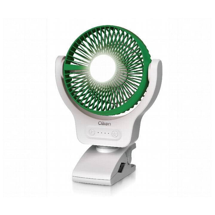 Clikon 6″ Rechargeable Fan – White/Green, White/Black | CK2049