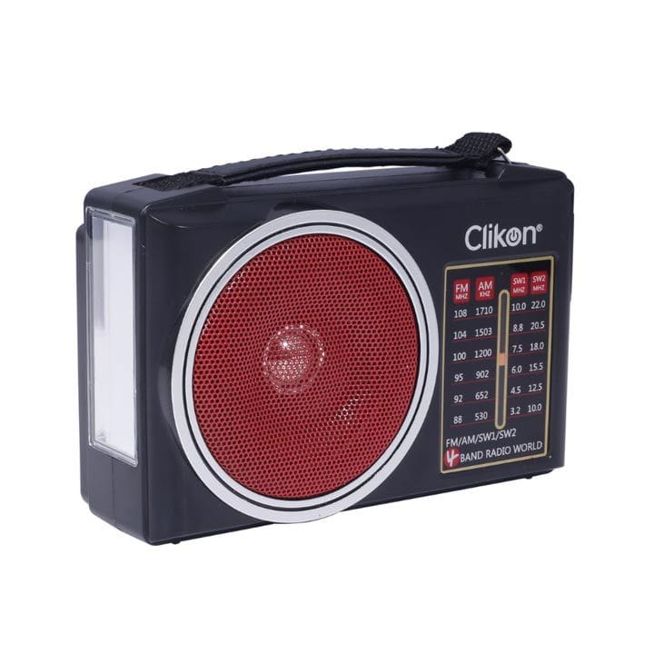 Clikon FM Radio with Solar Panel – Black | CK838