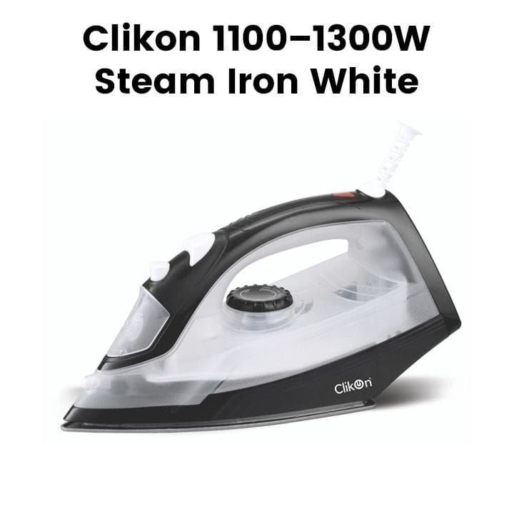 Clikon Steam Iron 1100–1300W – White | CK4105-N-WHT