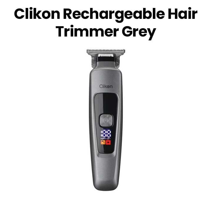 Clikon Rechargeable Hair Trimmer with 3 Combs – Grey | CK3365