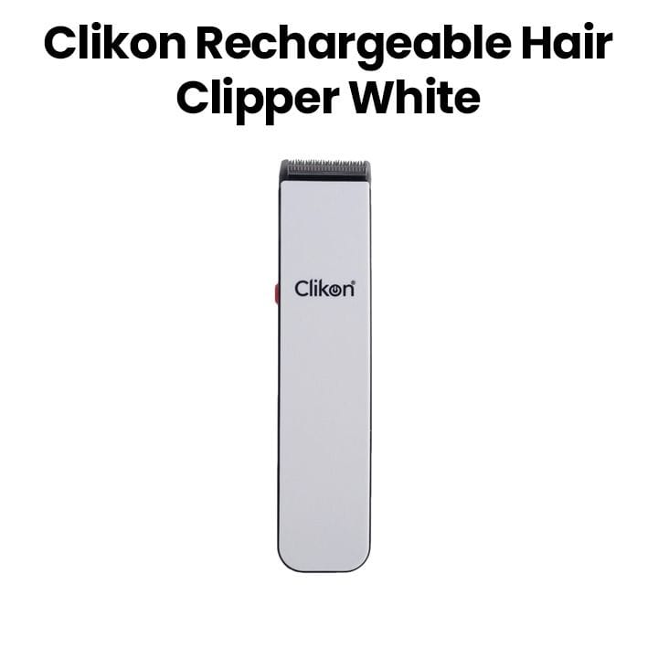 Clikon Rechargeable Hair Clipper with Adjustable Comb – White | CK3216