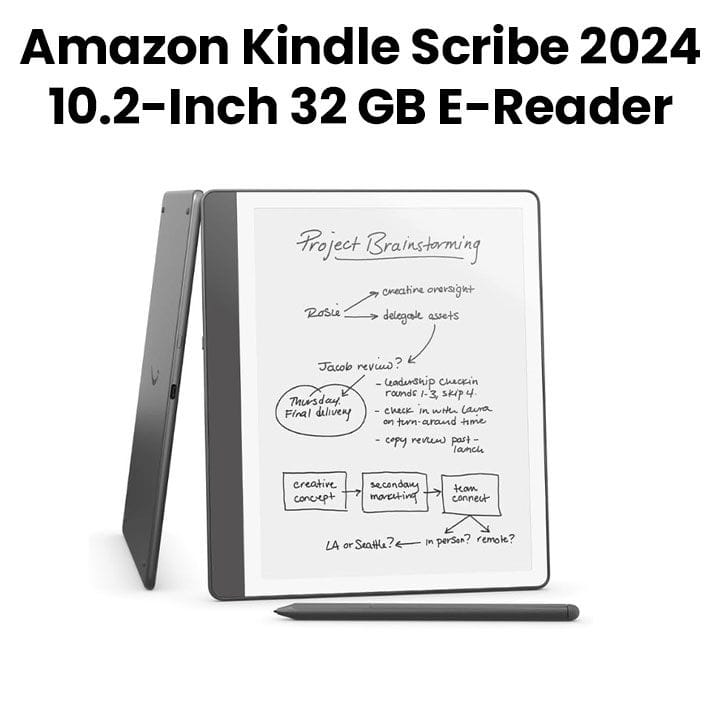 Amazon Kindle Scribe 2024 10.2″ E-Reader 32 GB with Premium Pen – Tungsten Grey |B0CZB73S5L