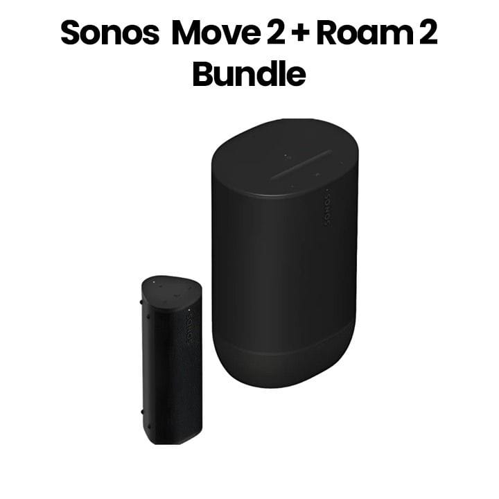 سونوس مجموعة سماعات محمولة Move 2 + Roam 2 – أسود | MOVE2-ROAM2-BUNDLE