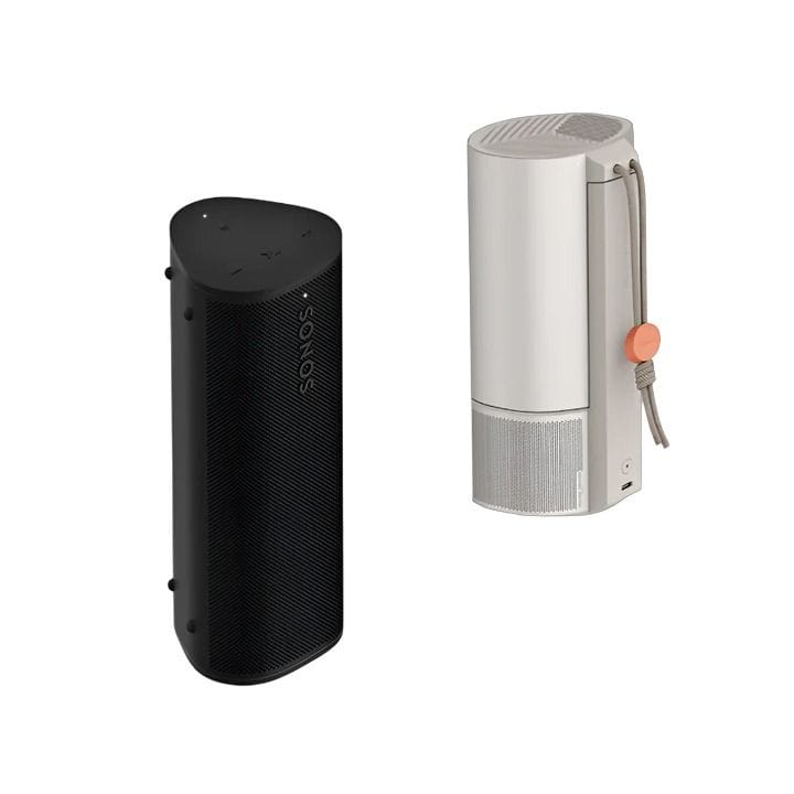 Sonos Entertainment Duo with Nomad Mogo 3 Pro Projector + Roam 2 Portable Speaker – Black & White |MOGO 3+ROAM 2