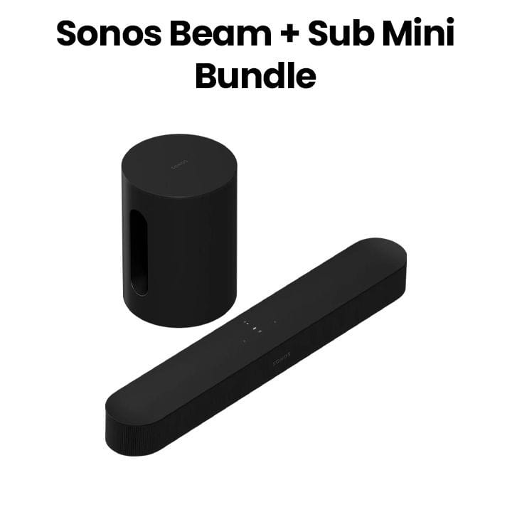 Sonos Beam + Sub Mini Entertainment Bluetooth Speaker & Soundbar – Black | BEAM+SUBMINI-BLK