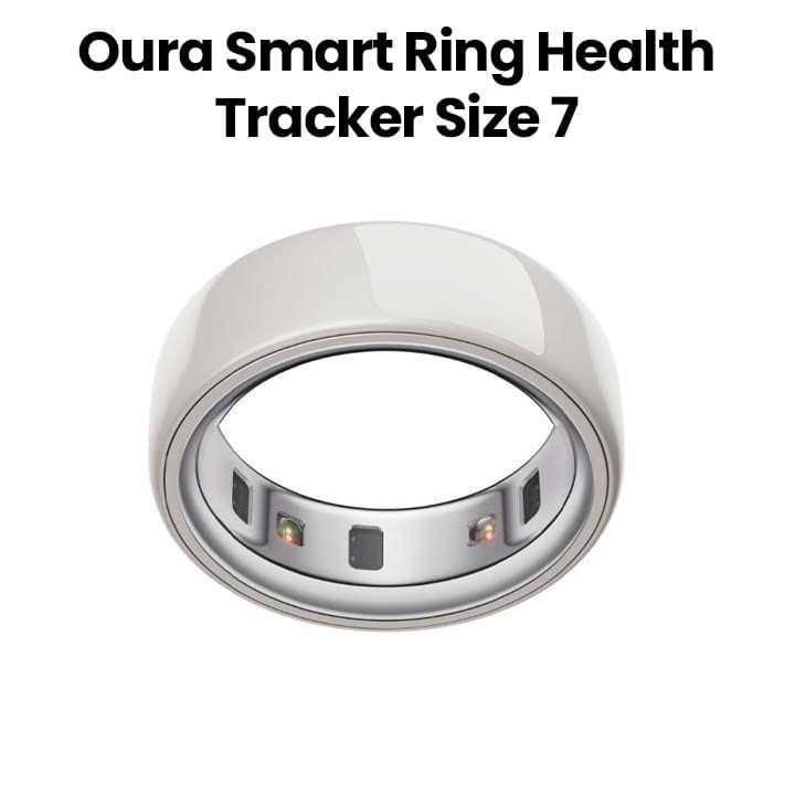 Oura Ring 4 Ceramic Smart Ring Health Activity Tracker – Cloud (Ring Size 7)| JZ90-57460-07