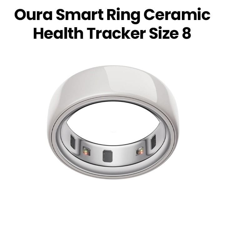 Oura Ring 4 Ceramic Smart Ring Health Activity Tracker – Cloud  (Ring Size 8)| JZ90-57460-08