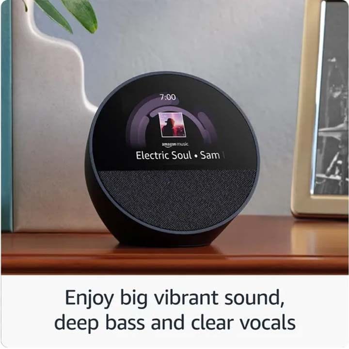 Amazon Speaker Echo Spot Smart Alarm Clock with Alexa – Black | B0C2GGRBZR
