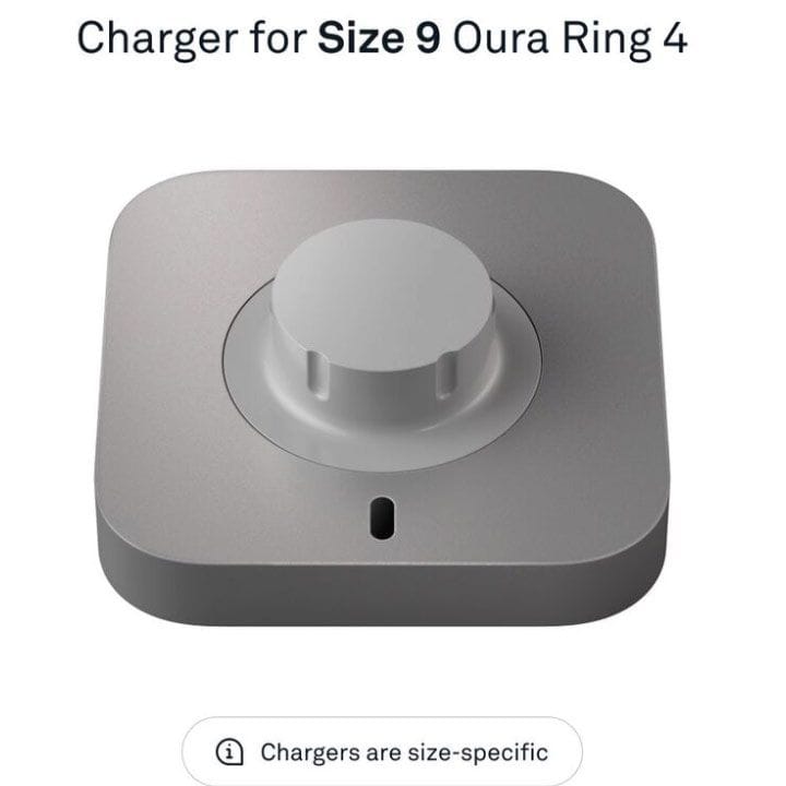 Oura Ring 4 Smart Ring Charger – Grey (Ring Size 4) | JZ95-54834-04