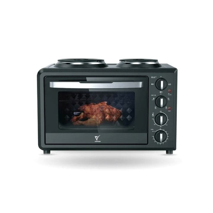 Veeteek 32L Air Fryer Toaster Oven 2500W Multifunction Double Hot Plate – Black | TO8721B-N