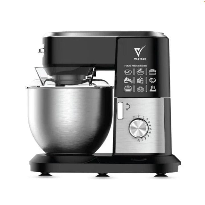 Veeteek 6L Stand Mixer 1000W Stainless Steel Bowl – Black | KM6003B-CB