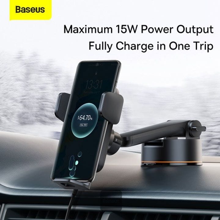 بايسوس شاحن سيارة لاسلكي بتقنية المحاذاة التلقائية – أسود | CGZX000101